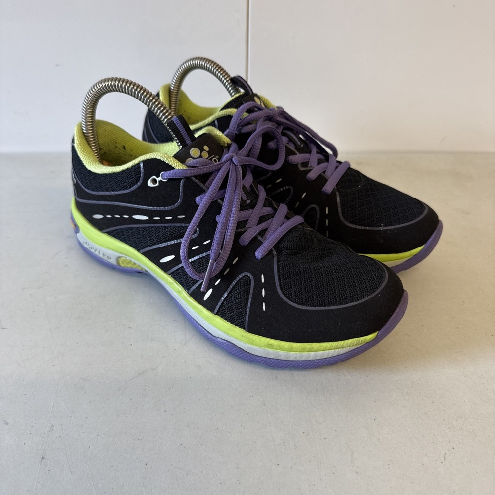 Abeo Aero Alcor Black Lime Purple Athletic Walking Shoes Womens 8M Vibram Sole